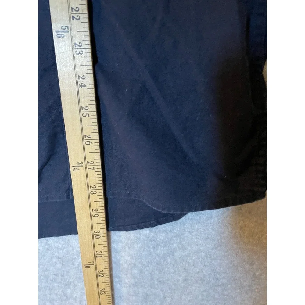 Michael Kors Mens Shirt XL Navy Roll Tab Sleeve Linen Cotton Blend Button Up